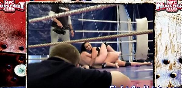  European babes wrestling in a boxing ring